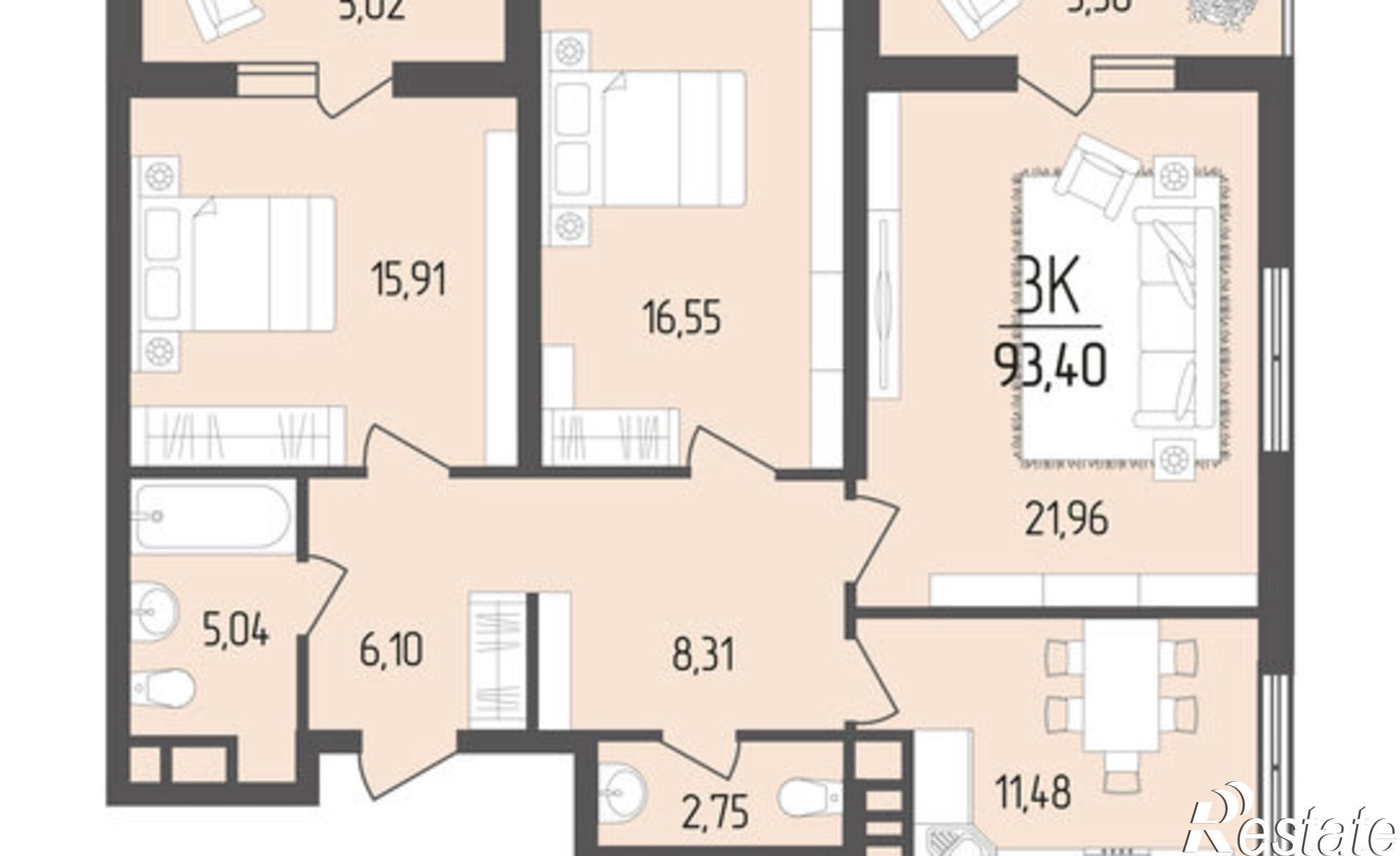 Купить квартиру за 13 265 000 рублей на улица Кондратенко, 10